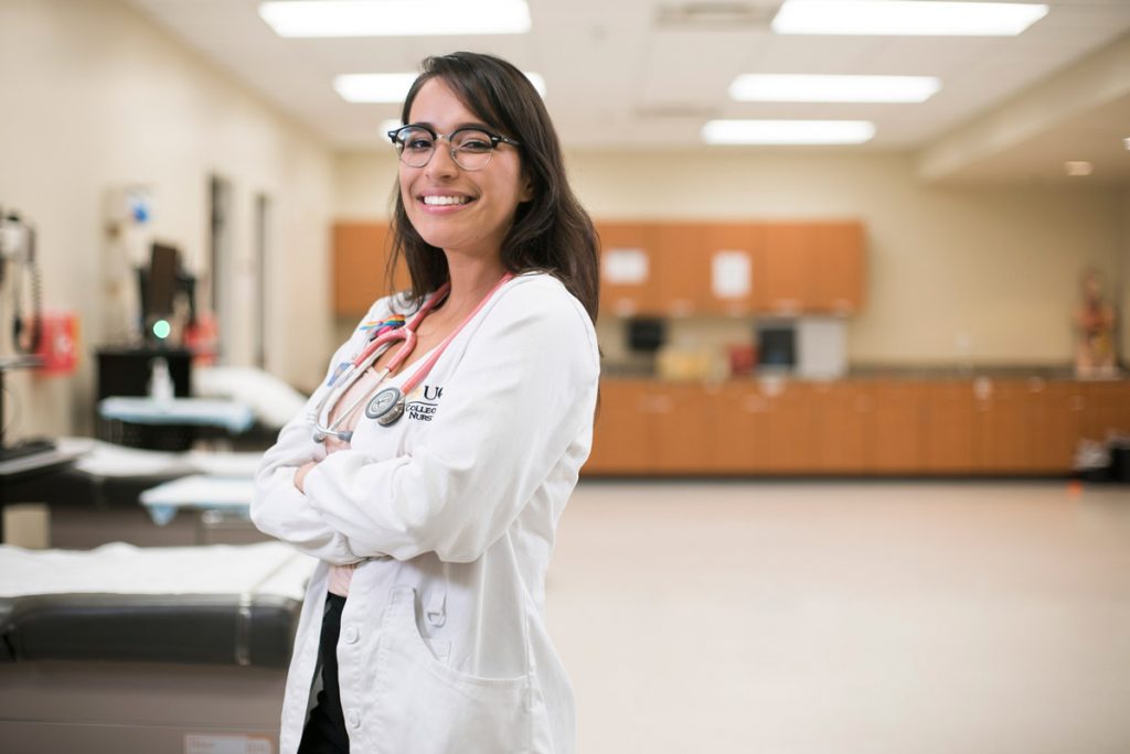 Having grown up without access to health care, nursing student Eliany Torres Pon is committed to making sure others receive the care they need regardless of insurance or documentation. (Photo by Bernard Wilchusky)
