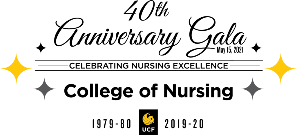 40th Anniversary Logo, UCF College of Nursing Celebrating Nursing Excellence 1979-2019