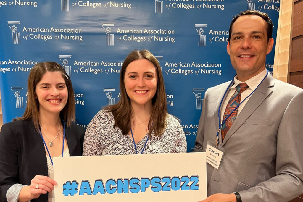 UCF College of Nursing students Alexis Wade and Lauren Fuller, with Instructor Sotos Djiovanis at the American Association of Colleges of Nursing, AACN, Policy Summit in Washington, D.C.