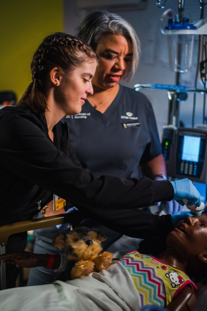 BSN Student in Simulation Lab at UCF College of Nursing