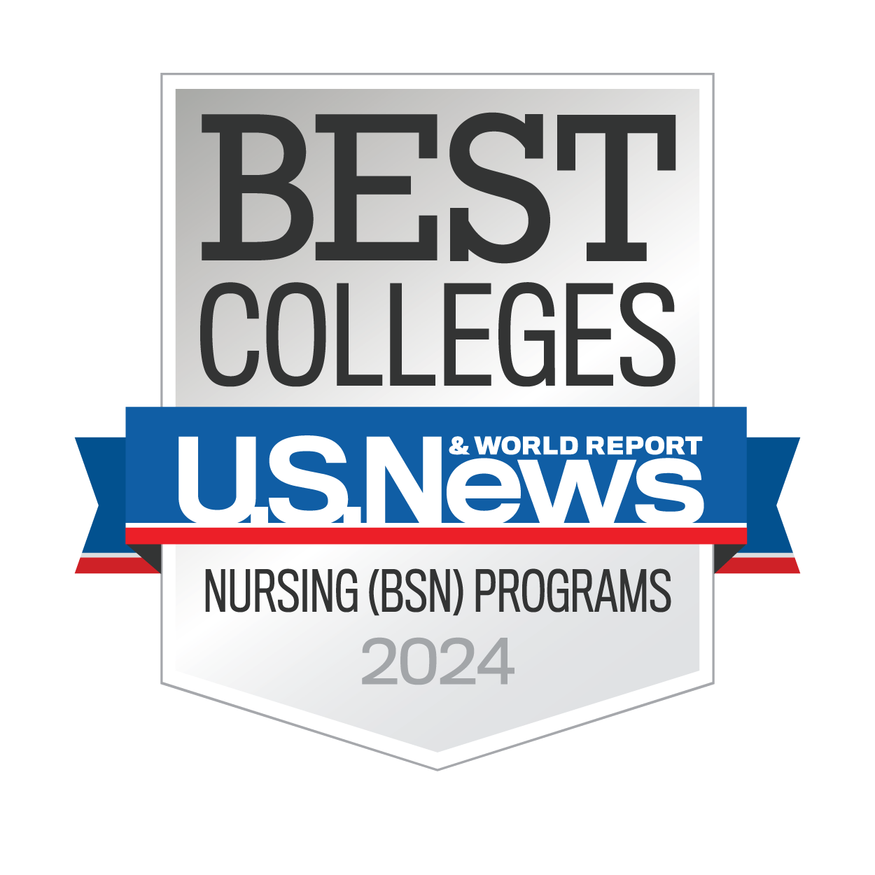 U.S. News Best Colleges badge for BSN nursing programs 2024