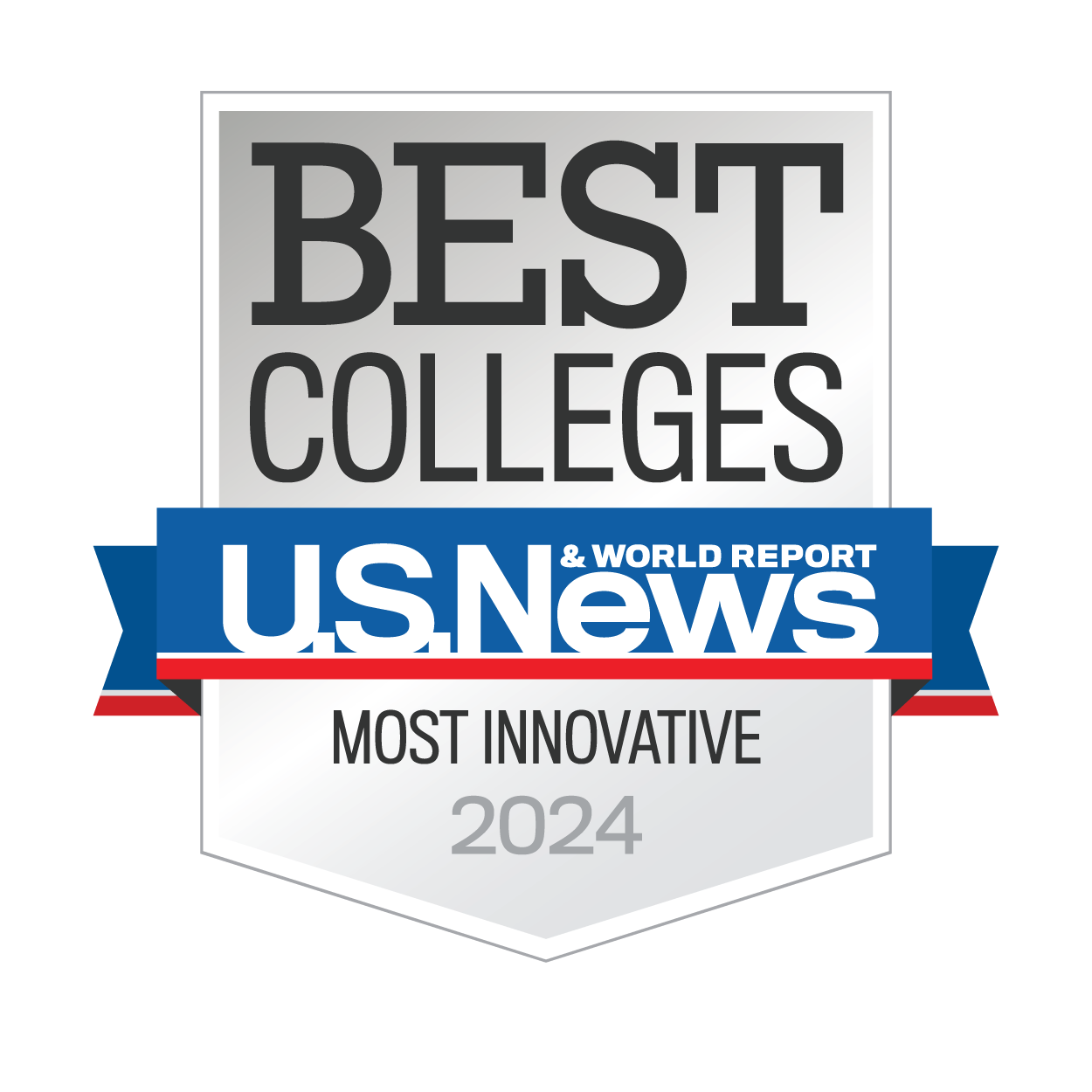 U.S. News Best Colleges badge for most innovative colleges 2024