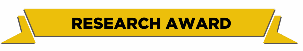 Yellow banner graphic with Research Award