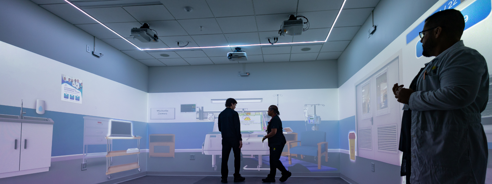 Danny Hernandez instructing students in the VR Cave