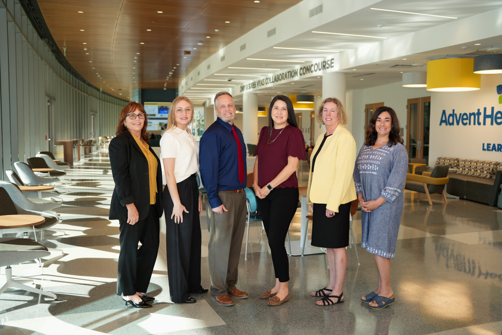 (From left to right): Susan Dyess, Frances Armstrong, Jonathan Decker, Valerie Martinez, Mindi Anderson, and Kristine Gauthier.