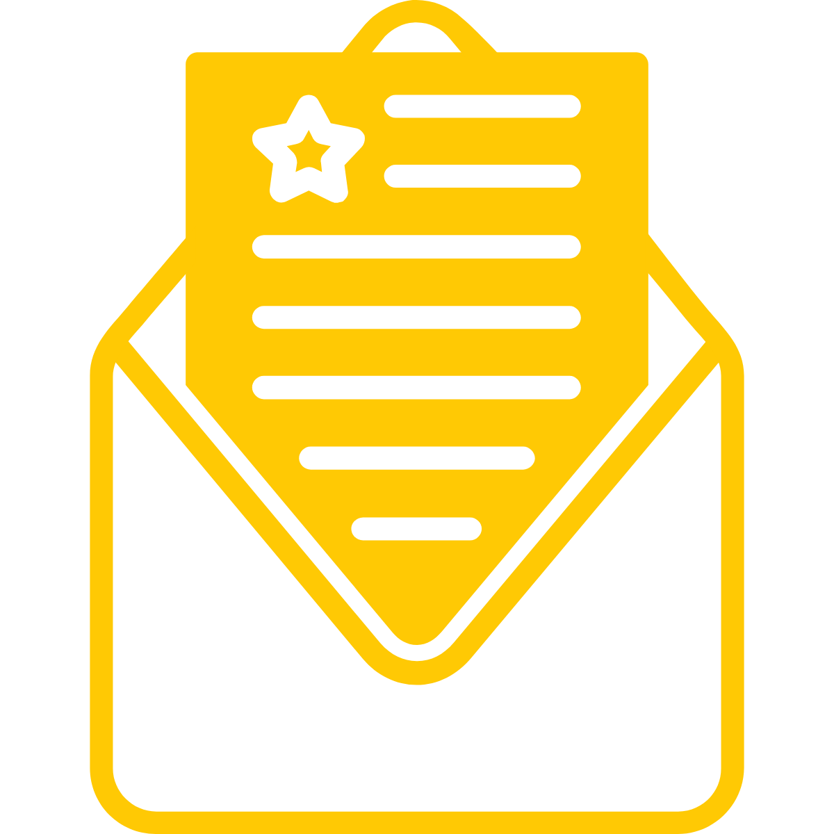 A mail with a letter inside.