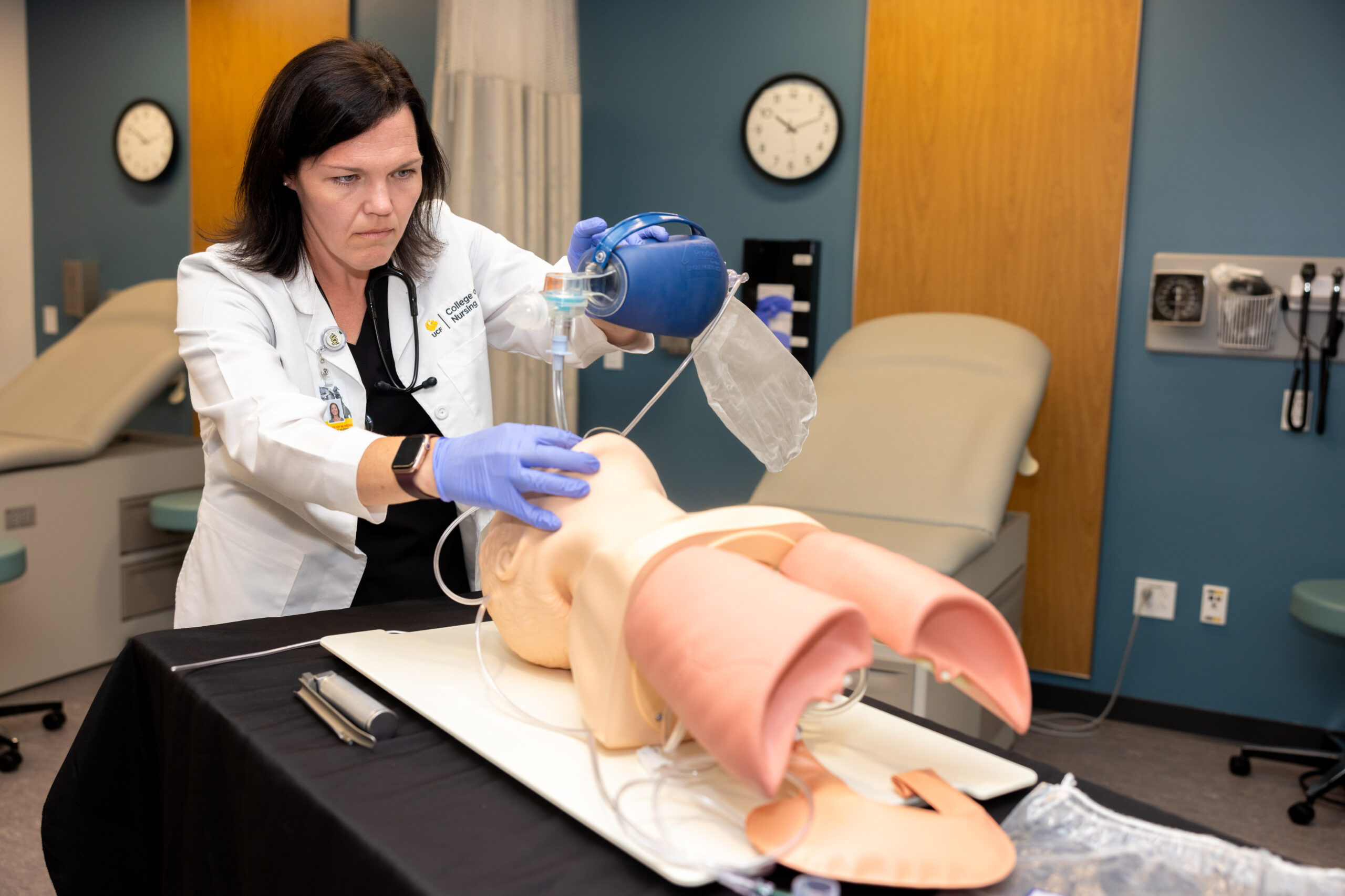 Brandi Bryan in the Health Assessment Suite
